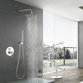 Round Chrome Brass Rain Concealed Shower Set